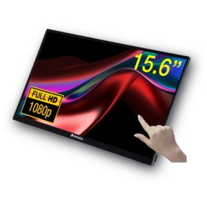 Monitor Verbatim PMT-15 / 15.6″ / FHD / IPS LCD Touchscreen / 16:9 / 60Hz / 6ms / HDMI + 2× USB-C / E zezë / Portable