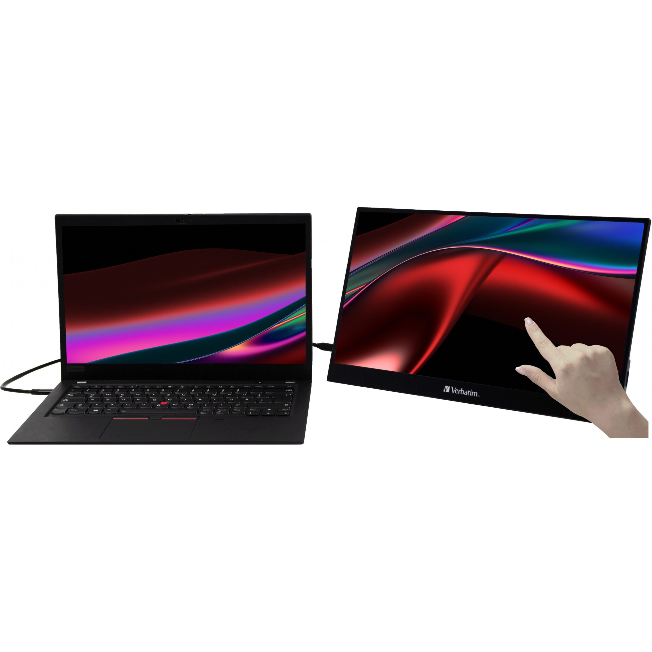 Monitor Verbatim PMT-15 / 15.6″ / FHD / IPS LCD Touchscreen / 16:9 / 60Hz / 6ms / HDMI + 2× USB-C / E zezë / Portable - Figura 4