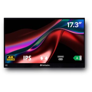 Monitor dytsor Verbatim PMT-17 / 17.3 Inch / 4K Ultra HD Touchscreen / IPS / 6ms / I zi