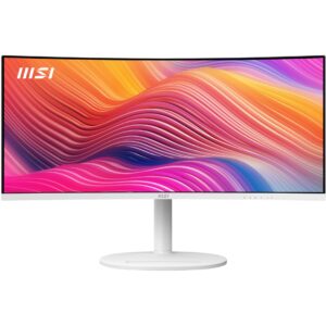 Monitor MSI Modern MD342CQPWDE / 34″ / UWQHD / VA / 21:9 / 120Hz / 4ms / HDMI + DP + USB-C + USB-Hub / E bardhë