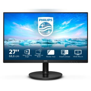 Monitor Philips 271V8LA / 27″ / FHD / VA LCD / 16:9 / 75Hz / 4ms / HDMI + VGA + Audio Out / E zezë / LowBlue Mode + Flicker-Free