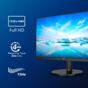 Monitor Philips 271V8LA / 27″ / FHD / VA LCD / 16:9 / 75Hz / 4ms / HDMI + VGA + Audio Out / E zezë / LowBlue Mode + Flicker-Free