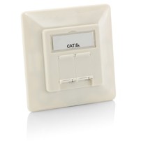 Aksesorë për rrjet Equip / Surface Mount Faceplate / 2x RJ45 Cat6A