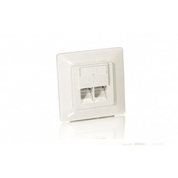 Aksesorë për rrjet Equip / Flush Mount Box + Faceplate / 2x RJ45 Cat5e Ports / 45° Angle