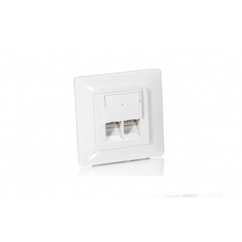 Aksesorë për rrjet Equip / Flush Mount Box + Faceplate / 2x RJ45 Cat5e Ports / 45° Angle