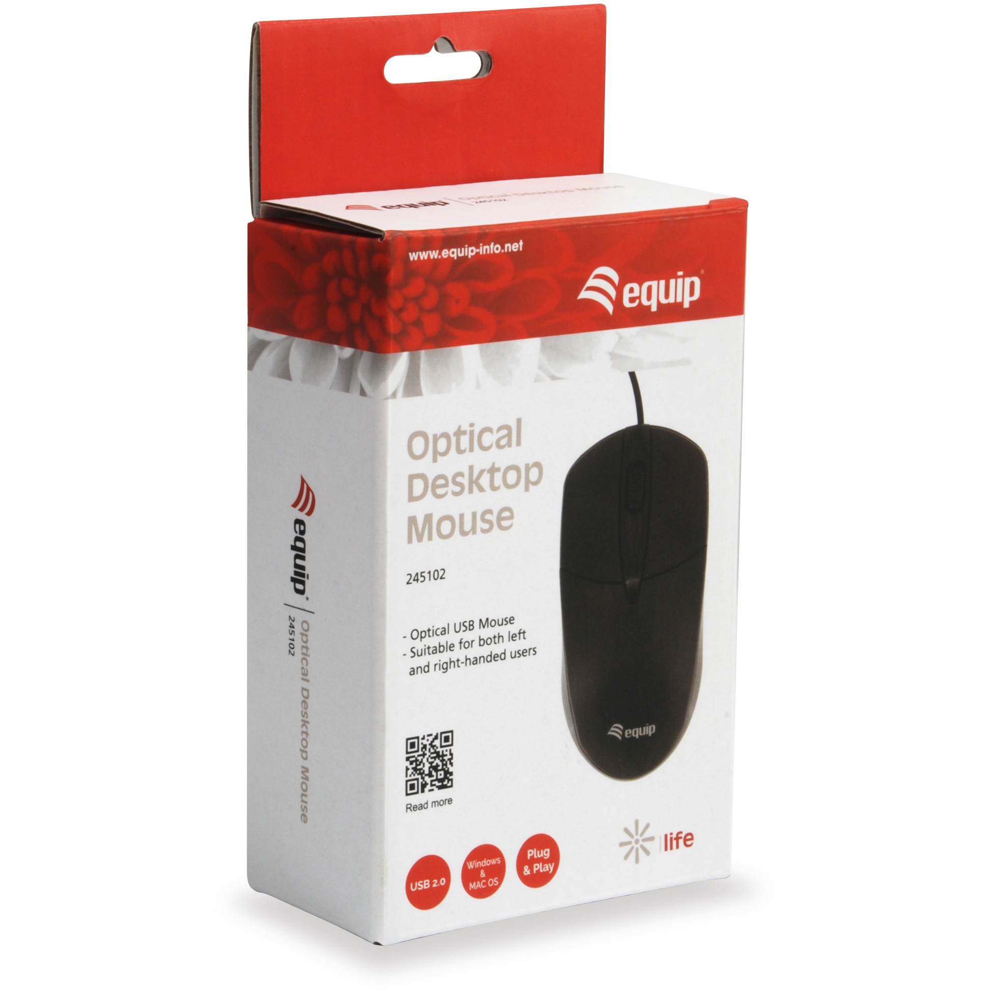 Maus me Kabllo / Equip / Optik / USB / Desktop / 1.35 m / Zezë - Figura 2