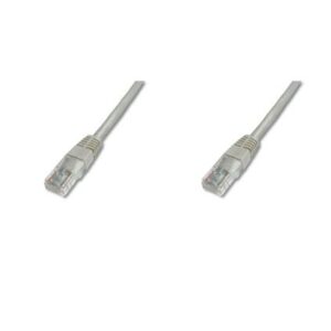 Kabllo për Rrjet DIGITUS / Patch Cable / Cat5e / U-UTP / 2xRJ45 / 3.00m / CCA / Latch Protection / Polybag – Gri
