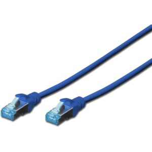 Kabllo për Rrjet / DIGITUS Cat5e Patch Cable / SF/UTP / 2x RJ45 / 5.00m / LSZH / Polybag – Blu