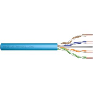 Kabllo për Rrjet / DIGITUS Cat6A Installation Cable / U/UTP / Twisted Pair / 305m / LSZH – Blu e Hapur