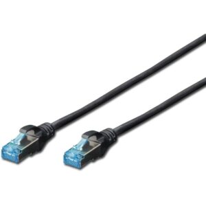 Kabllo për Rrjet / DIGITUS Cat5e Patch Cable / SF/UTP / 2x RJ45 / 1.00m / LSZH / Polybag – Zezë