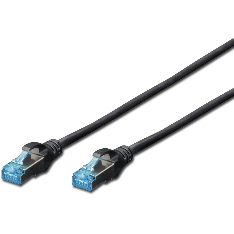 Kabllo për Rrjet / DIGITUS Cat5e Patch Cable / SF/UTP / 2x RJ45 / 1.00m / LSZH / Polybag – Zezë