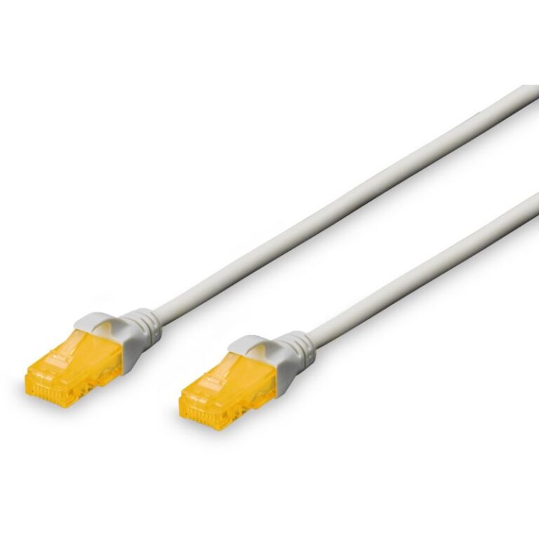Kabllo për Rrjet DIGITUS / Patch Cable / RJ45 / U-UTP / Cat6A / 2.00m / without Latch Protection / Polybag – Gri