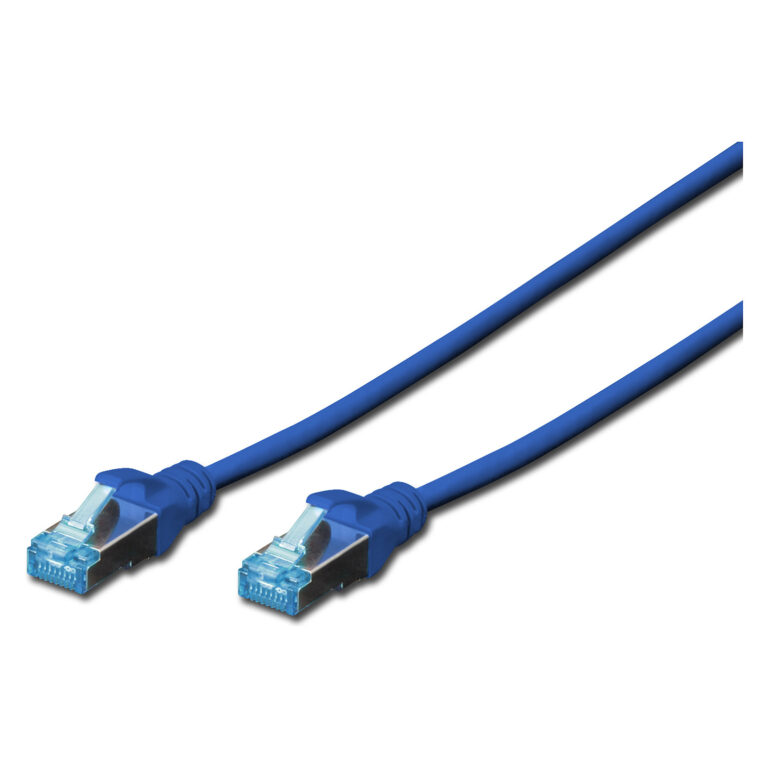 Kabllo për rrjet DIGITUS Patch Cable RJ45 SF/UTP Cat5e / 0.50 m / Hebel Protection - Blu