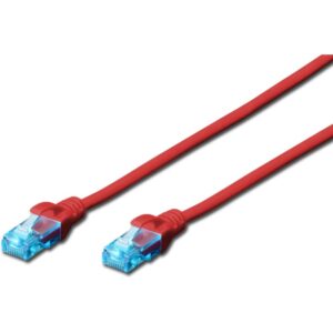 Kabllo për Rrjet / DIGITUS Cat5e Patch Cable / U/UTP / 2x RJ45 / 2.00m / LSZH / Polybag – Kuqe