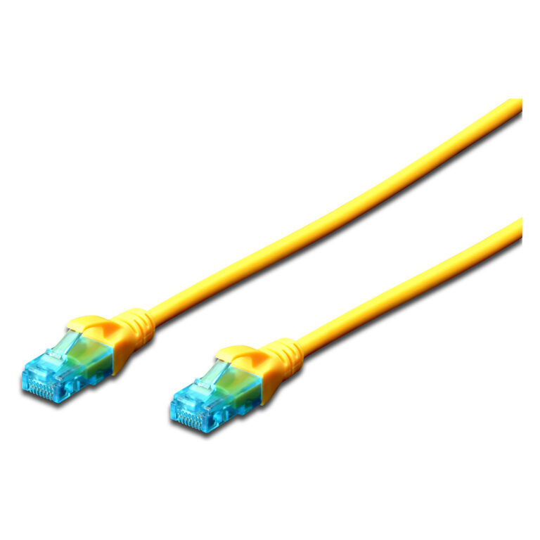 Kabllo për rrjet DIGITUS Patch Cable RJ45 U/UTP Cat5e / 2 m / Hebel Protection - Verdhë