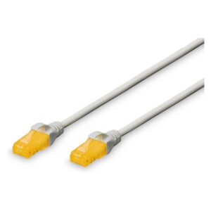 Kabllo për Rrjet DIGITUS Patch Cable RJ45 U/UTP Cat6A / 5.00m / Latch Protection / Polybag - Gri