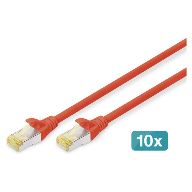 Kabllo për rrjet DIGITUS CAT6A S/FTP Patch Cable 10 pcs / 2 m - Kuqe
