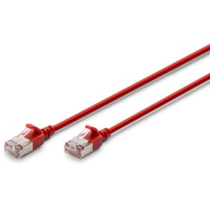 Kabllo për Rrjet DIGITUS Patchcable CAT6A F/FTP Slim 1.00m – Kuqe