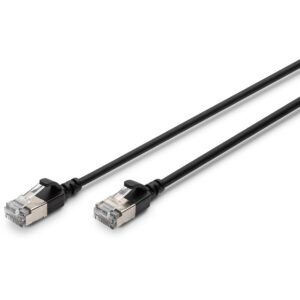 Kabllo për Rrjet  DIGITUS CAT.6A F/FTP Slim Patch Cable 0.50m - Zezë