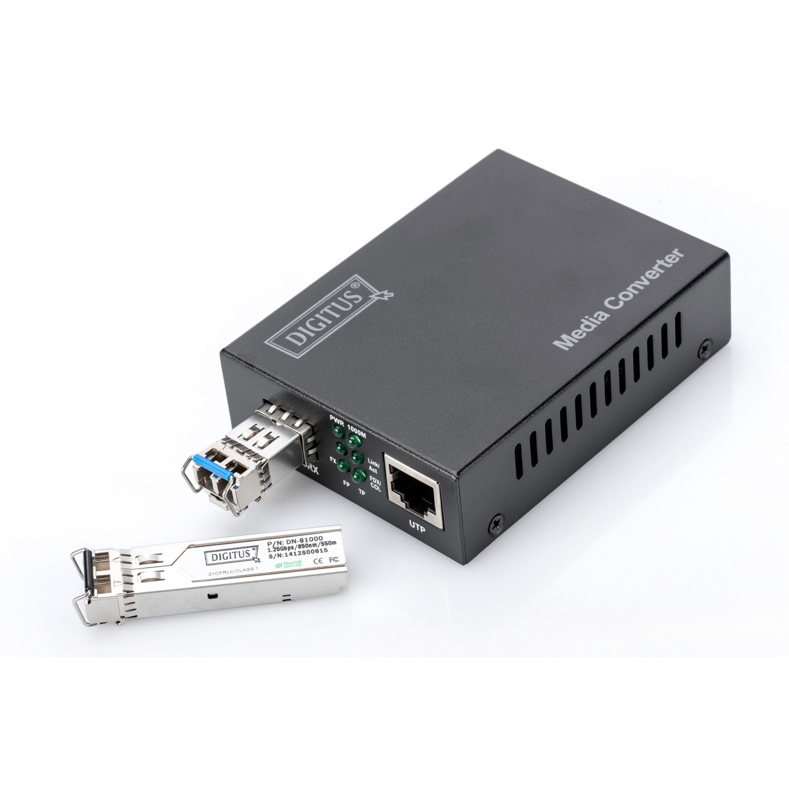 Aksesorë për Rrjet DIGITUS Gigabit Ethernet Media Converter RJ45/SFP - Zezë - Figura 2