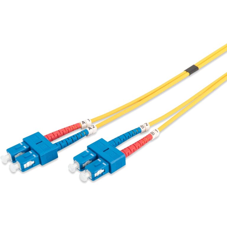 Kabllo për Rrjet DIGITUS Fiber Optic Patch Cable SC–SC / 1.00m / Singlemode Duplex OS2 / Polybag