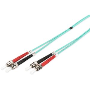 Kabllo për Rrjet DIGITUS Fiber Optic Patch Cable ST–ST / 3.00m / Multimode Duplex OM3 / Polybag