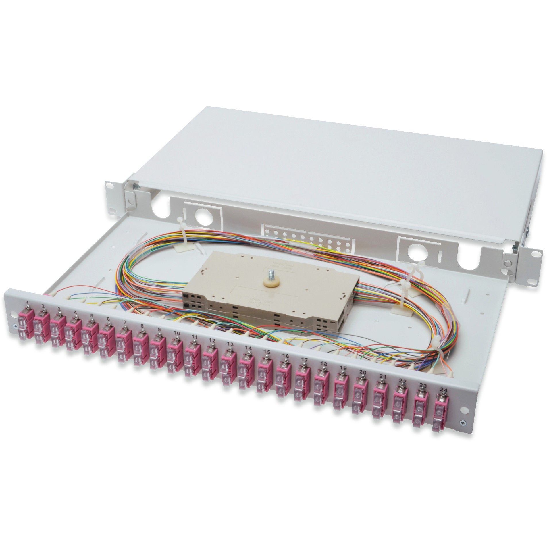 Aksesor për Rrjet  DIGITUS LWL Splice Box 1HE preloaded 24× SC DX OM4