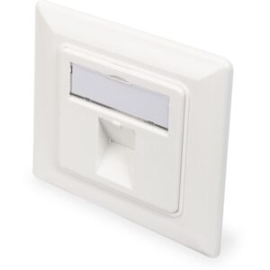 Aksesorë për Rrjet DIGITUS Empty Outlet for Keystone Module / 1x frame 80×80mm + central plate 6