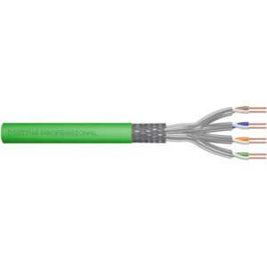 Kabllo për Rrjet DIGITUS Installation Cable Cat8.2 S/FTP / Dca / 100m / Simplex - Gjelbër