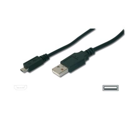 Kabllo USB  DIGITUS USB 2.0 Connection Cable Type A–Micro B M/M 3.0m  - Zezë