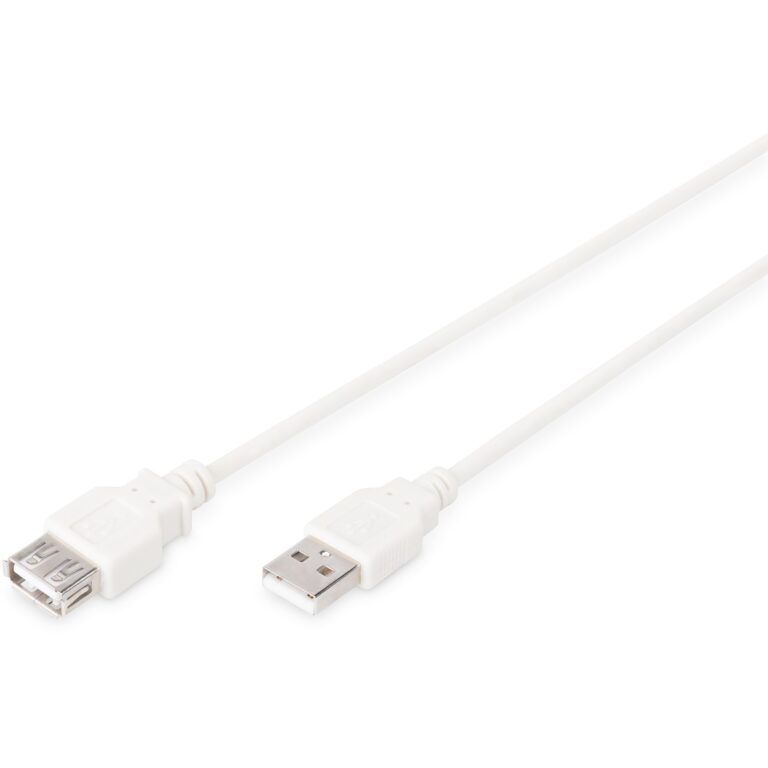 Kabllo USB  DIGITUS USB 2.0 Extension Cable Type A–A M/F 1.8m - Bezhë