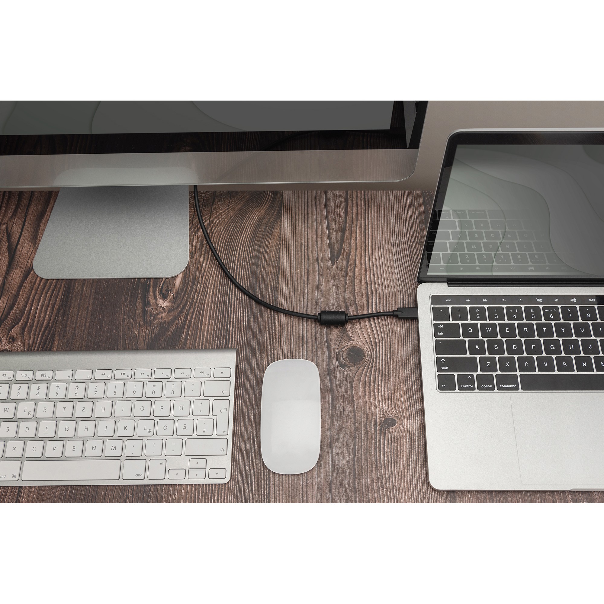 Kabllo USB DIGITUS USB-C Adapter Cable Type C–DP 32.4Gbps M/M 2.0m - Zezë - Figura 2