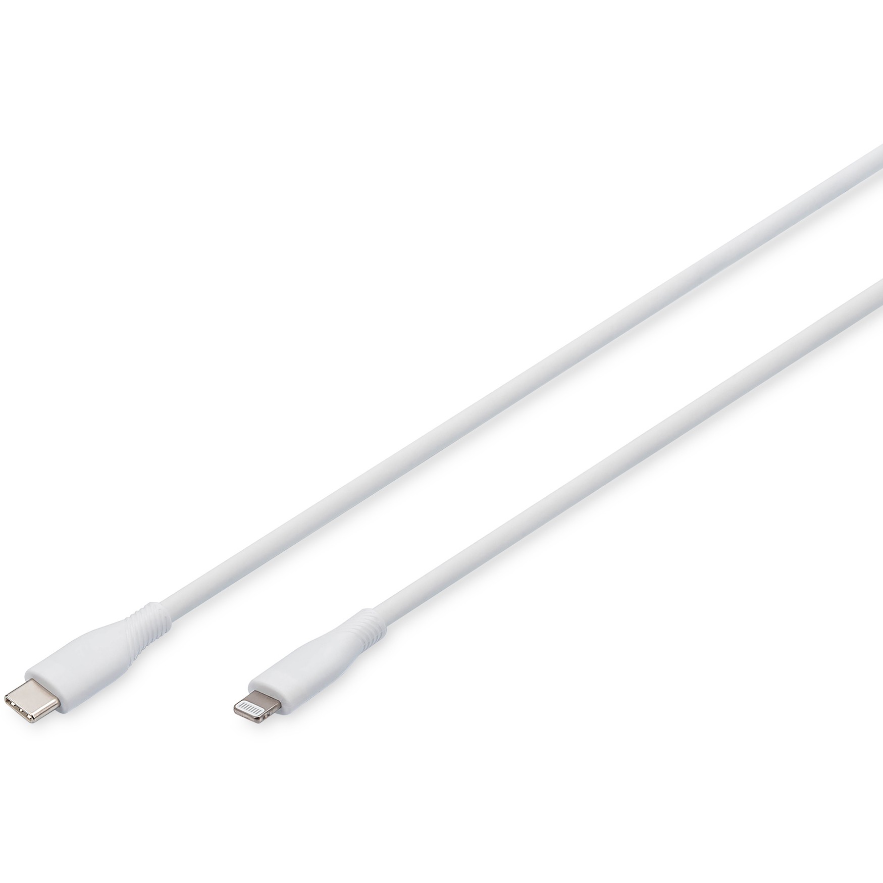 Kabllo USB DIGITUS USB 2.0 Cable Type C–Lightning Silicone 2.0m - Bardhë