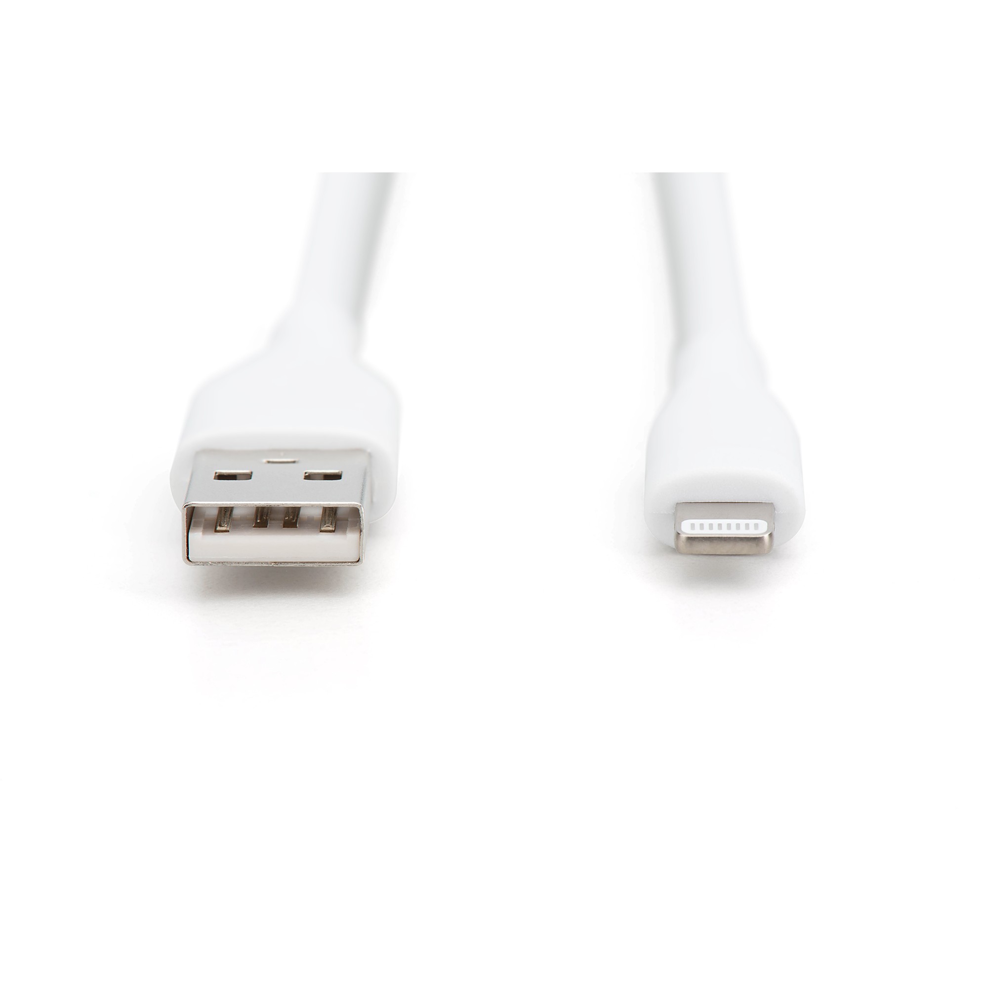 Kabllo USB DIGITUS USB 2.0 Cable Type A–Lightning Silicone 2.0m MFI - Bardhë - Figura 3