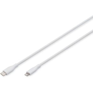 Kabllo USB  DIGITUS USB 2.0 Cable Type C–Lightning Silicone 1.0m MFI  - Bardhë