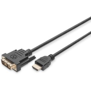 Kabllo HDMI DIGITUS HDMI to DVI (18+1) Cable / Type A→DVI / Full HD / 2.0m / Male–Male - Zezë