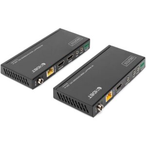 Kabllo HDMI DIGITUS 4K HDBaseT HDMI Extender Set 150m / për transmetim profesional në distanca të gjata