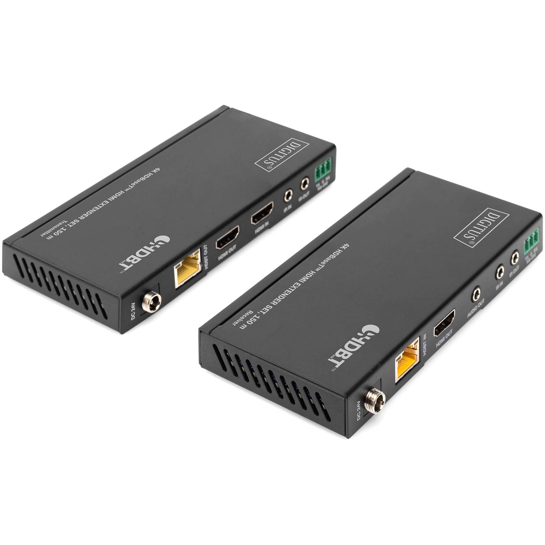 Kabllo HDMI DIGITUS 4K HDBaseT HDMI Extender Set 150m / për transmetim profesional në distanca të gjata