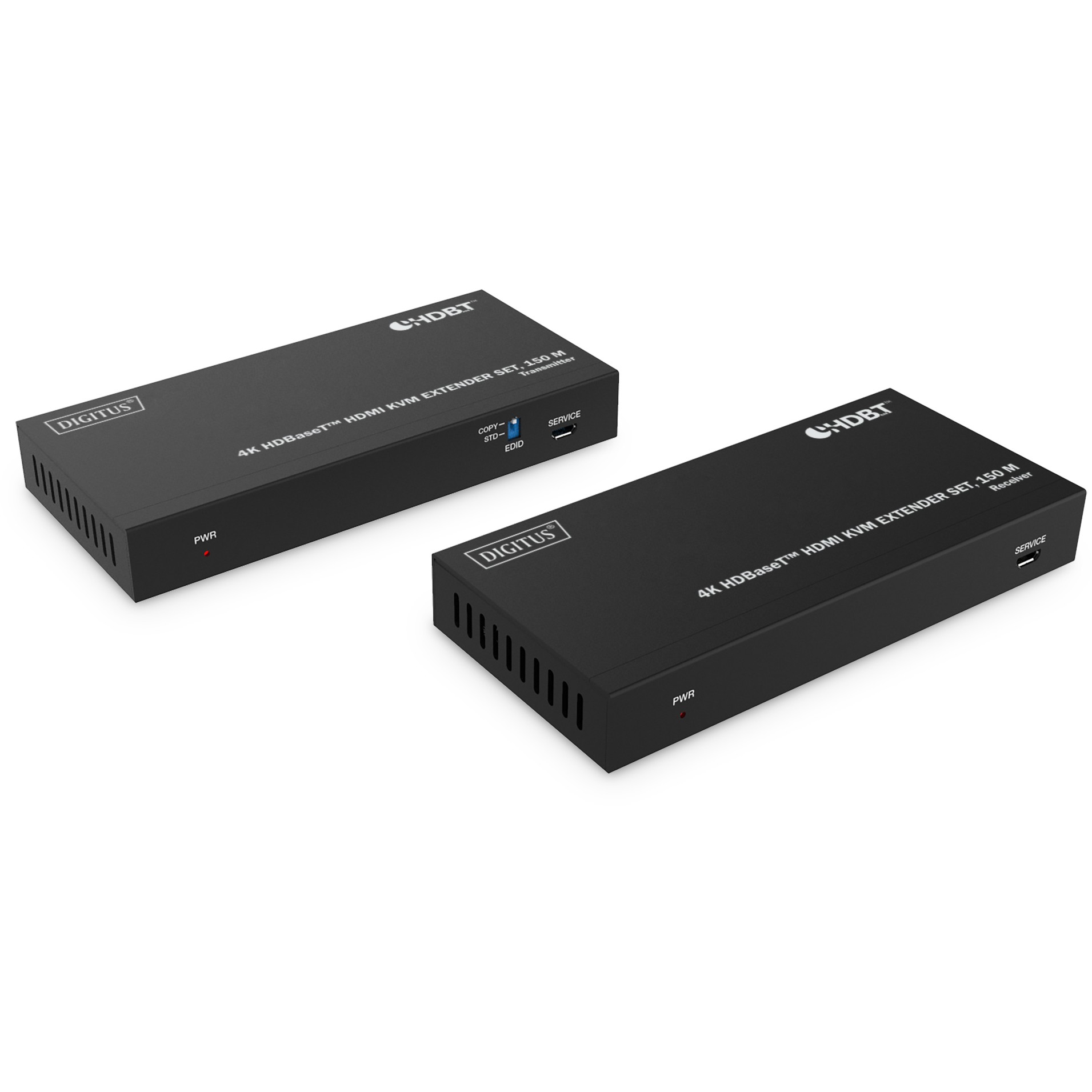 Kabllo HDMI DIGITUS 4K HDBaseT HDMI KVM Extender Set USB 1.1 150m / për transmetim profesional AV me kontroll KVM