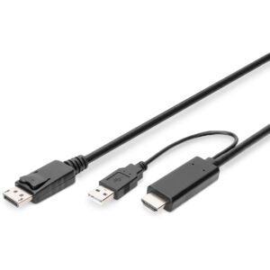 Kabllo HDMI DIGITUS Adapter Cable HDMI to DisplayPort 4K 2m