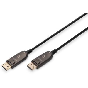 Kabllo DisplayPort DIGITUS AOC Hybrid Fiber Optic Cable UHD 8K 10m