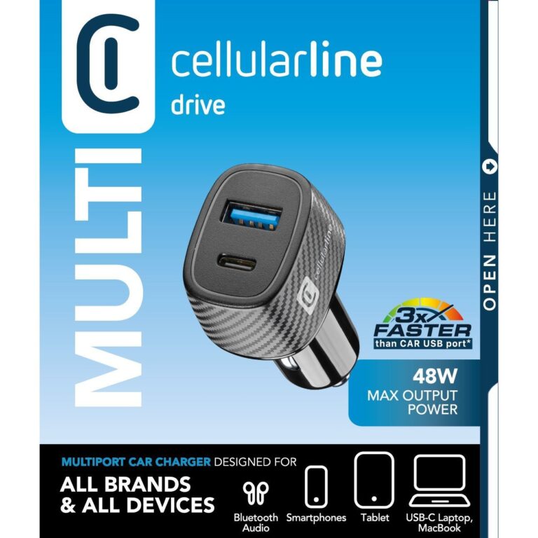 Adapter telefoni për veturë Cellularline USB Car Charger Multipower Ultra 30W - Zezë