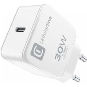 Adapter Cellularline USB Type-C Travel Charger One 30W - Bardhë