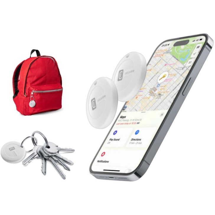 Aksesorë për telefon Cellularline Bluetooth Item Finder Tracy Duo - Bardhë