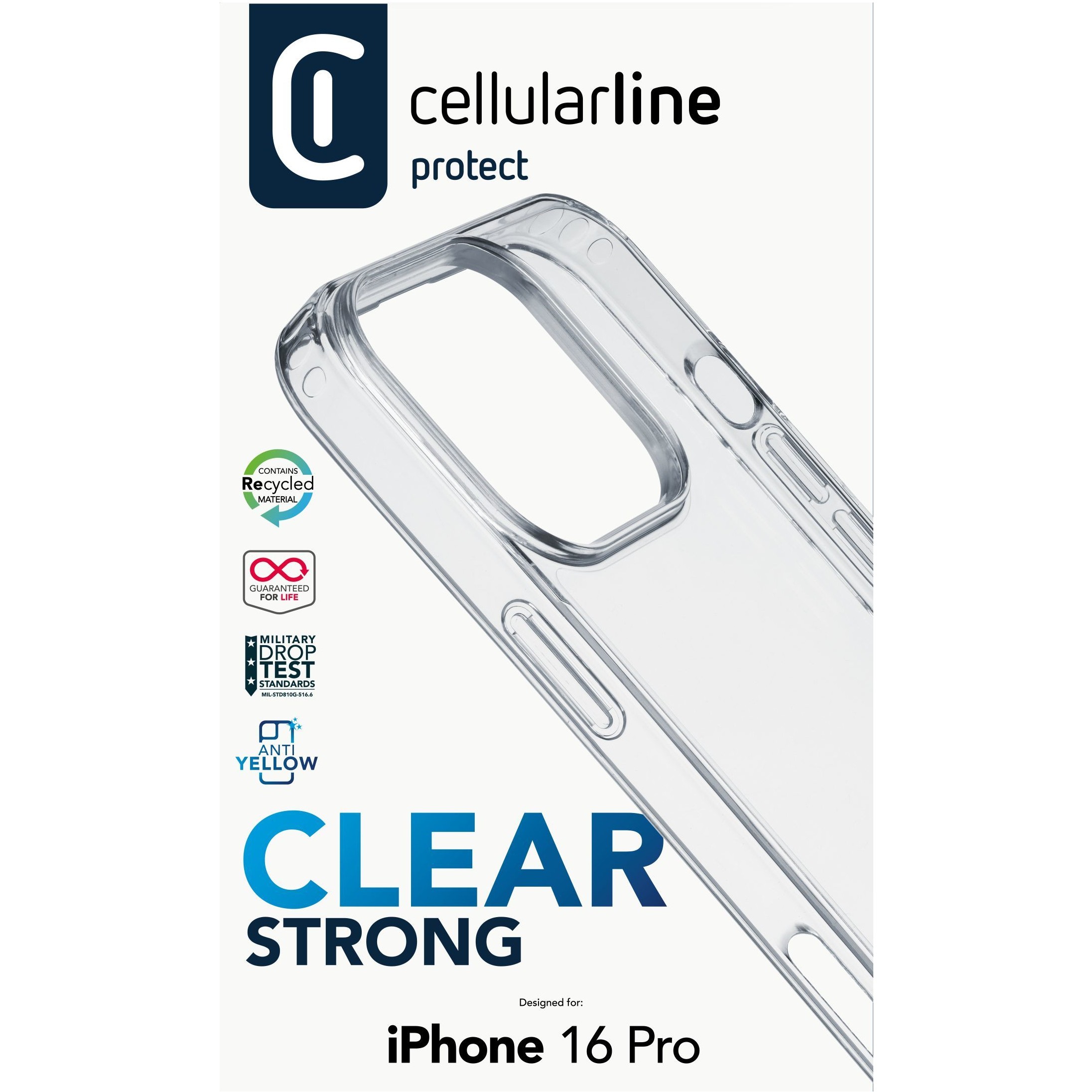 Aksesorë Apple Cellularline Clear Strong Case për iPhone 16 Pro - Transparent - Figura 2