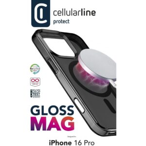 Aksesorë Apple  Cellularline Gloss MagSafe Case MAG për iPhone 16 Pro - Zezë