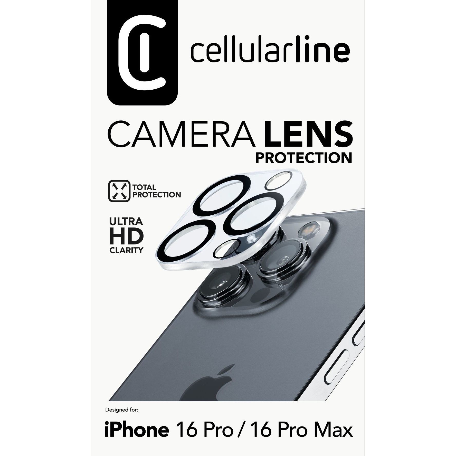 Aksesorë Apple Cellularline Camera Lens Protection për iPhone 16 Pro / 16 Pro Max - Transparent - Figura 2