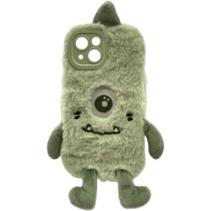 Aksesorë për telefon RealPower / Flauschi 1 / Soft Plush Case / iPhone 15 - Gjelbër