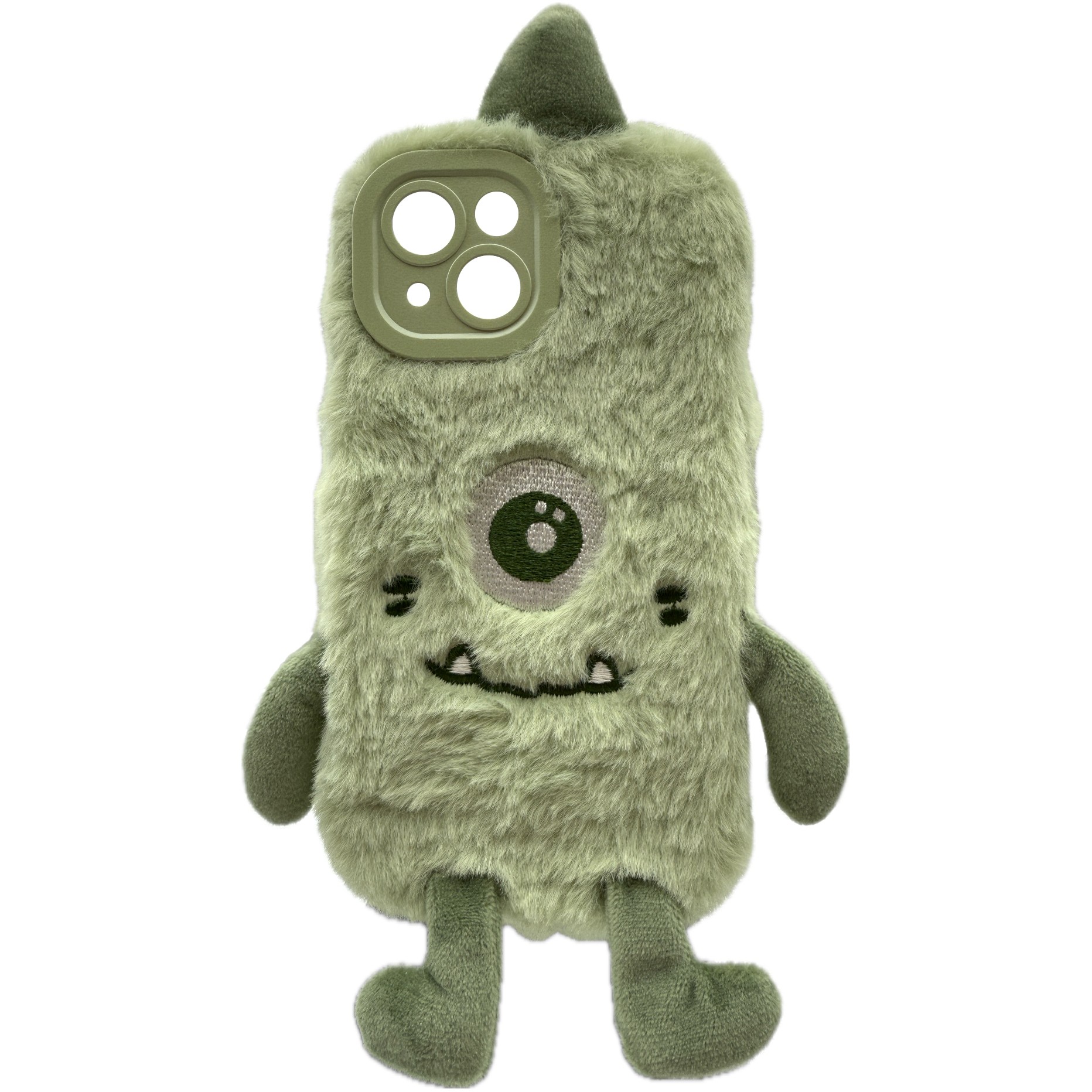 Aksesorë për telefon RealPower / Flauschi 1 / Soft Plush Case / iPhone 15 - Gjelbër