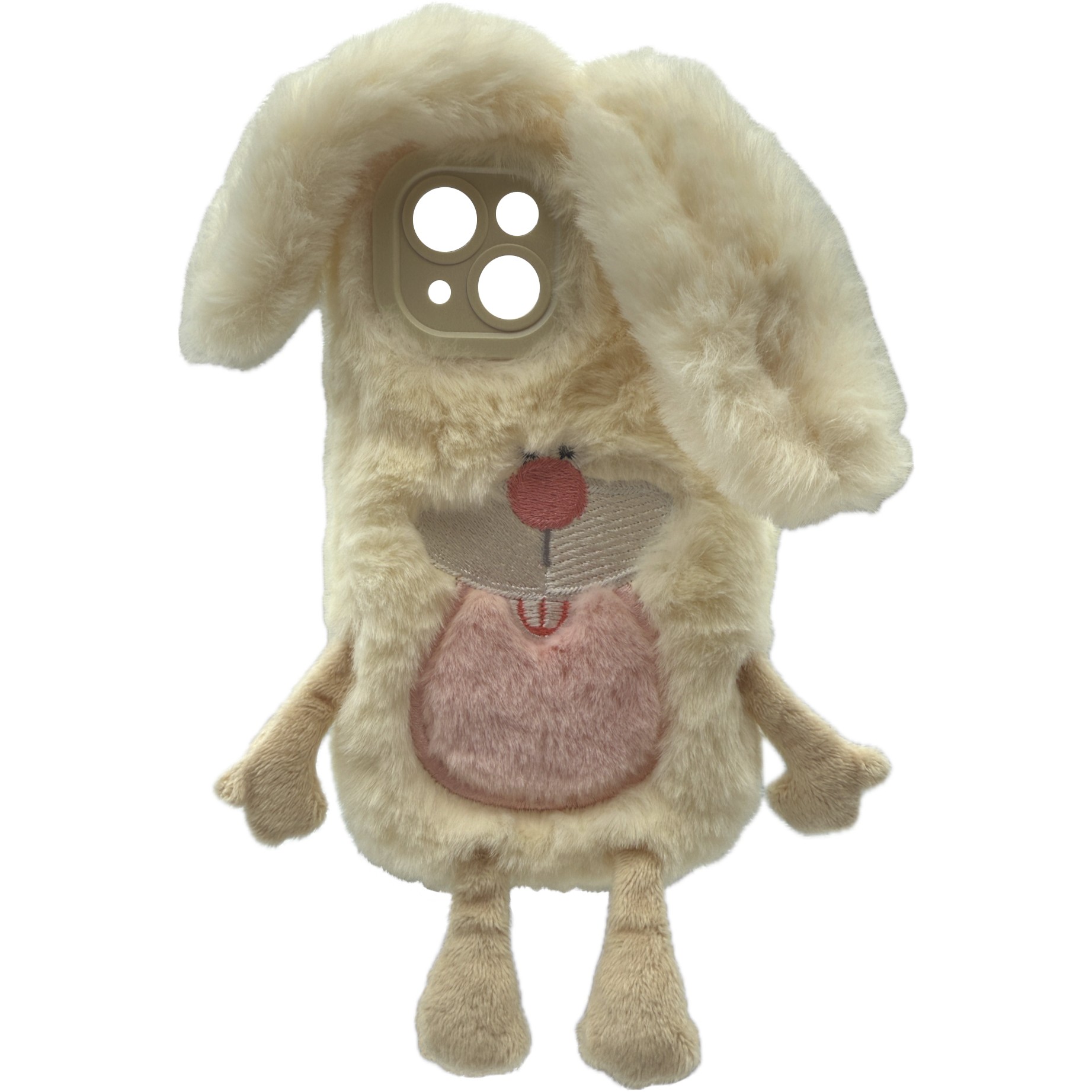 Aksesorë për telefon RealPower / Flauschi 3 / Soft Plush Case / iPhone 15 - Bardhë